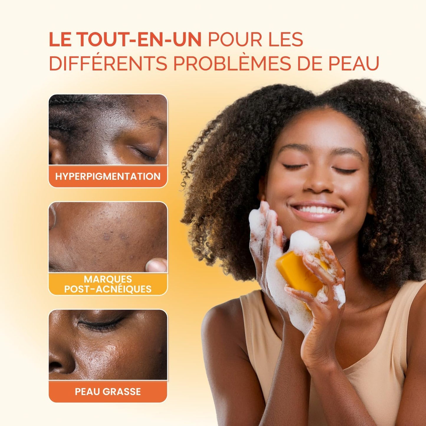 Turmeric & Kojic Acid Soap | Savon Visage Et Corps Au Curcuma | Skincare Coréenne anti Tache Antiseptique Femme Homme | Savon Éclaircissant Peau Noir Rapide Efficace | 2 Barres
