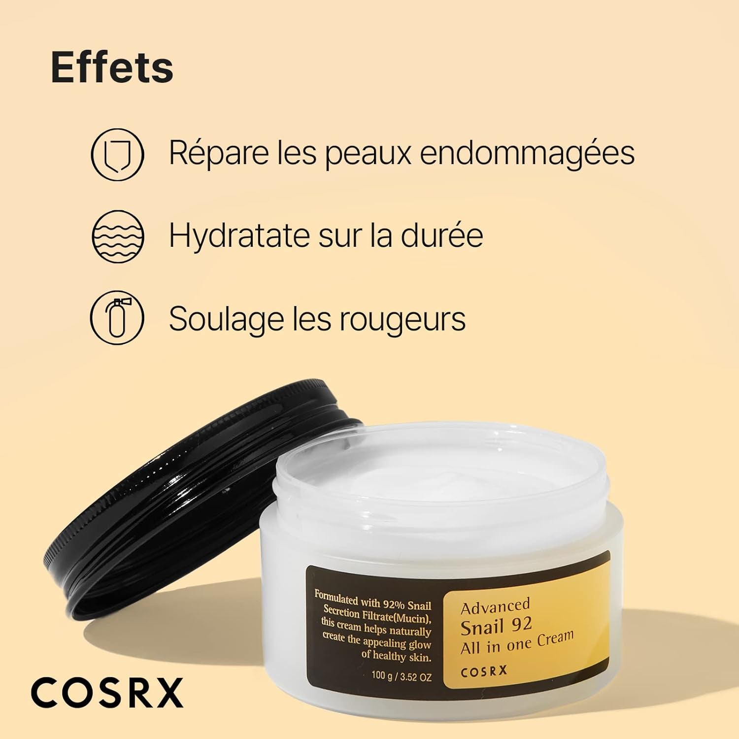 Advanced Snail 92% All in One Cream 100 Ml | Crème Hydratante Avec Bave D'Escargot | Pour anti Rides Peaux D'Acné Et Peau Sèche Soins Pour Le Visage De Jour Femme | Coréen Korean Skincare