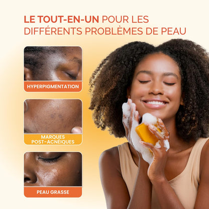 Turmeric & Kojic Acid Soap | Savon Visage Et Corps Au Curcuma | Skincare Coréenne anti Tache Antiseptique Femme Homme | Savon Éclaircissant Peau Noir Rapide Efficace | 2 Barres