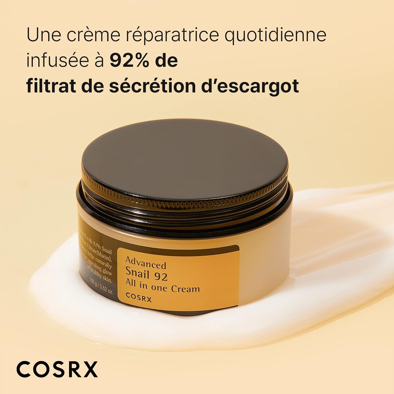 Advanced Snail 92% All in One Cream 100 Ml | Crème Hydratante Avec Bave D'Escargot | Pour anti Rides Peaux D'Acné Et Peau Sèche Soins Pour Le Visage De Jour Femme | Coréen Korean Skincare
