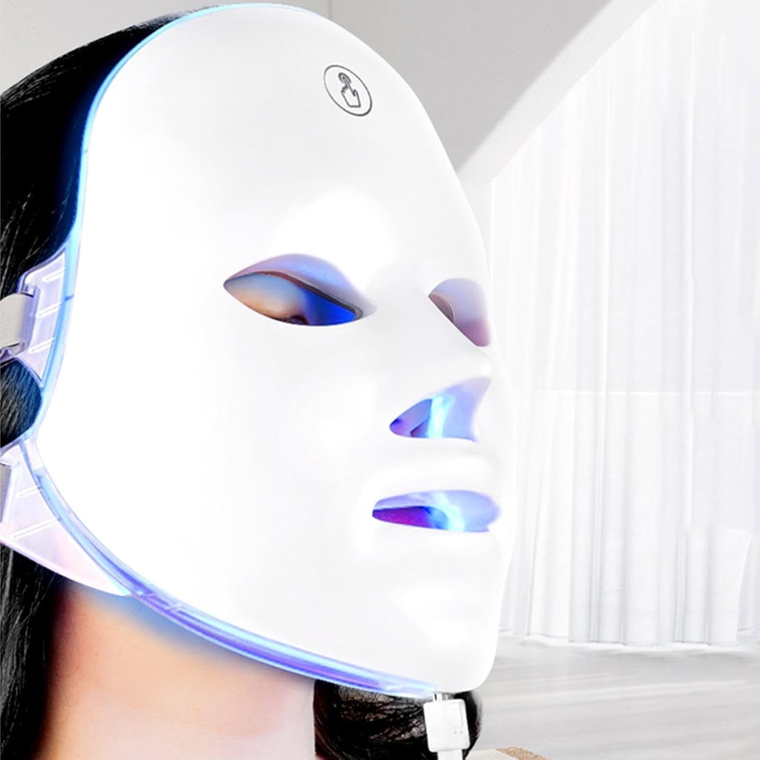 Masque LED Pour Le Visage,Soins De La Peau Avec Masque LED - Masque De Soin De La Peau Du Visage À Lumière LED 7 Couleurs - Masque De Beauté LED Rechargeable Pour Usage Domestique, Out De