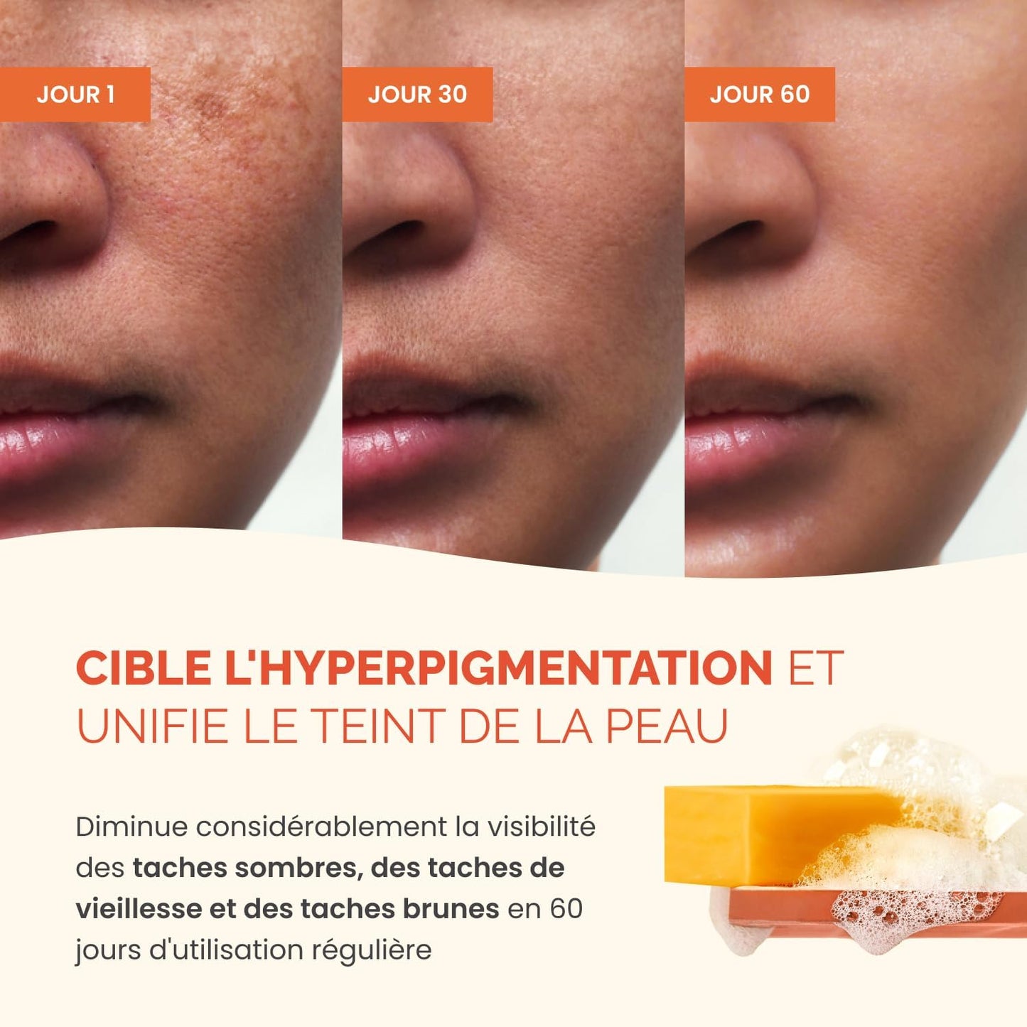 Turmeric & Kojic Acid Soap | Savon Visage Et Corps Au Curcuma | Skincare Coréenne anti Tache Antiseptique Femme Homme | Savon Éclaircissant Peau Noir Rapide Efficace | 2 Barres